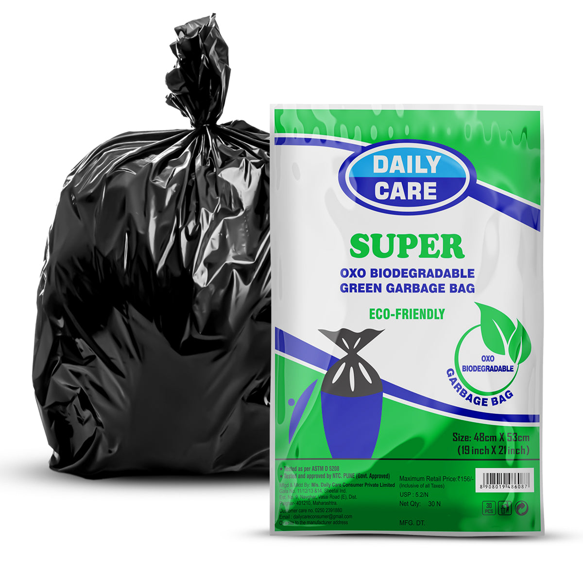 SUPER OXO BIODEGRADABLE GREEN GARBAGE BAG 19 *21