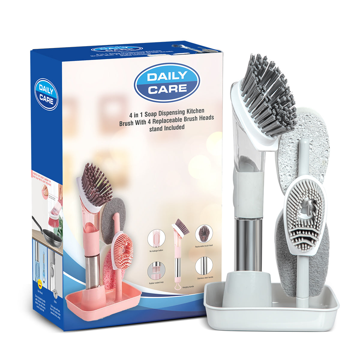 4 IN 1 SOAP DISPENSING KITCHEN BRUSH