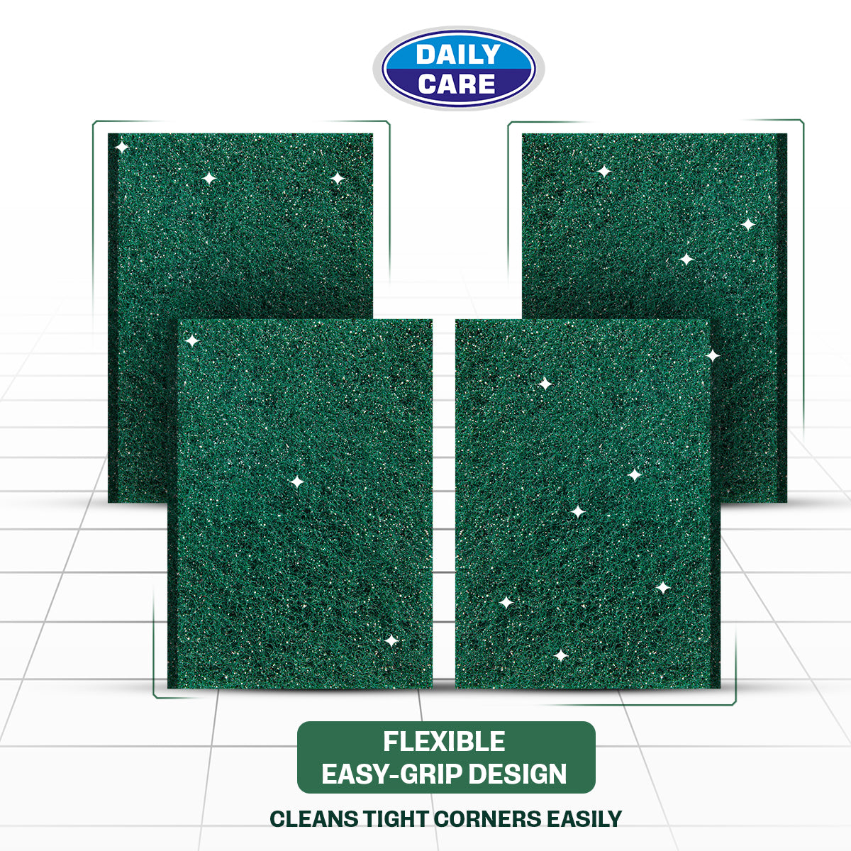 SILVER SPARKLE SCRUB PAD (PACK OF 4 PCS)