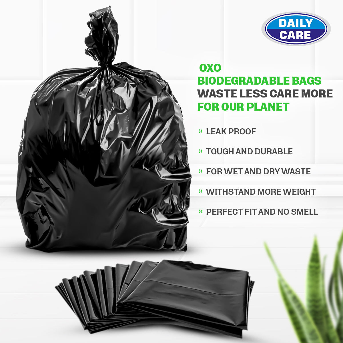 SUPER OXO BIODEGRADABLE GREEN GARBAGE BAG 19 *21