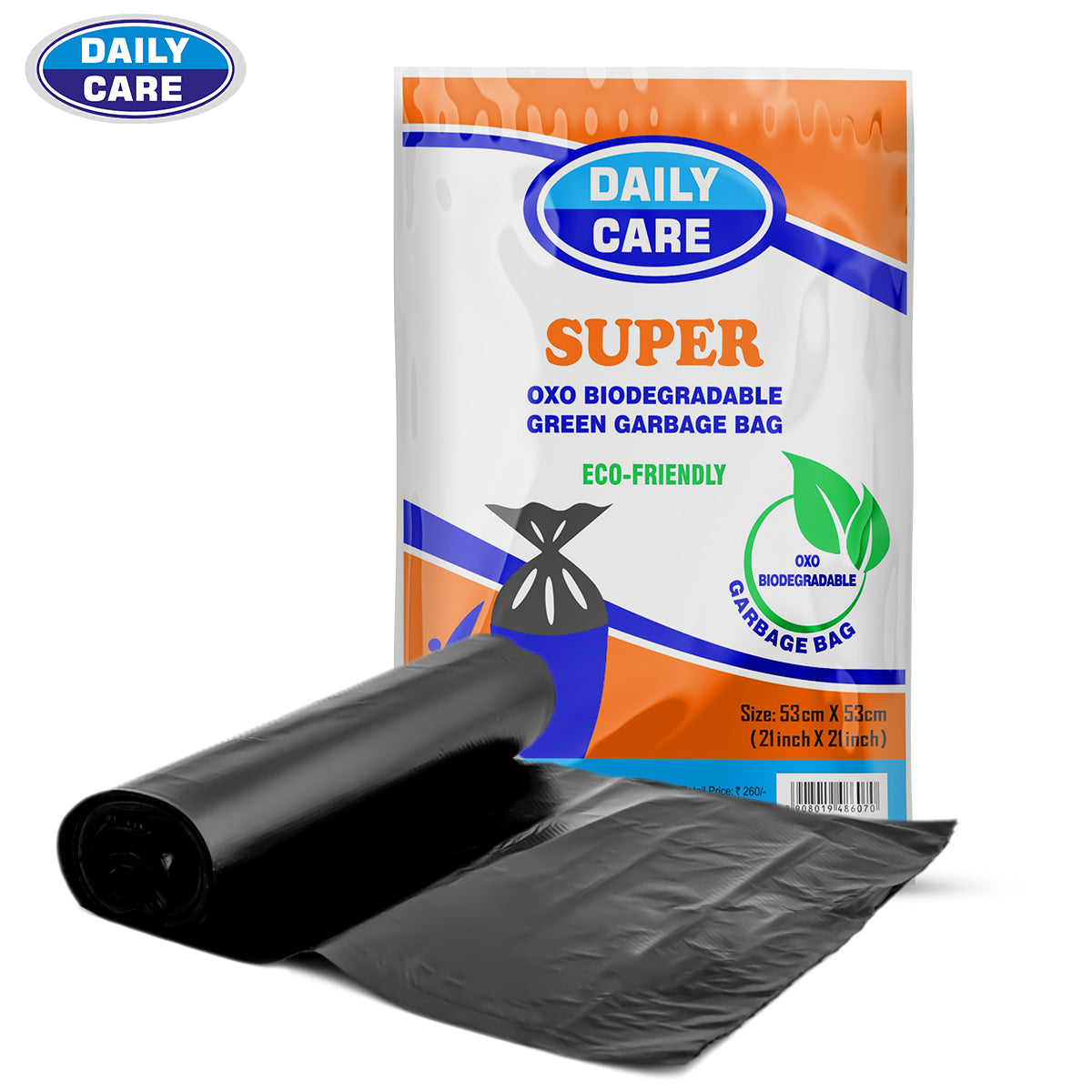 SUPER OXO BIODEGRADABLE GREEN GARBAGE BAG 21*21