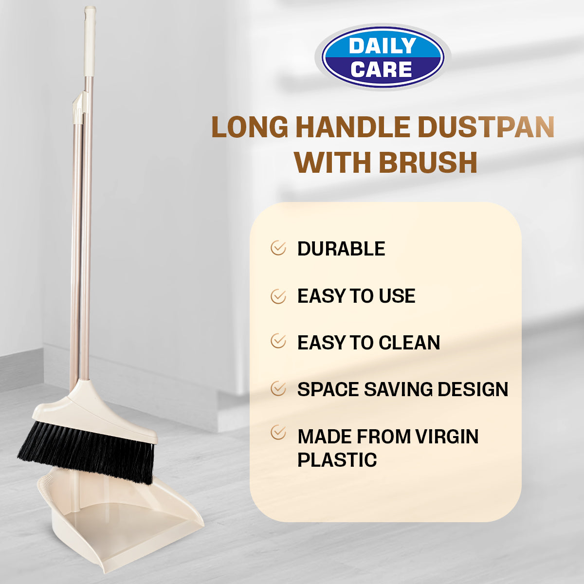 LONG HANDLE DUSTPAN WITH BRUSH