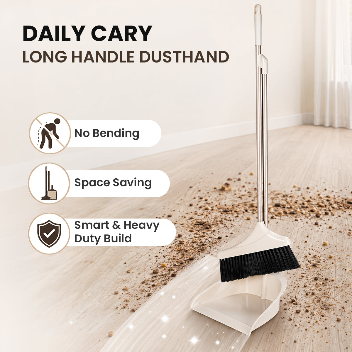 LONG HANDLE DUSTPAN WITH BRUSH
