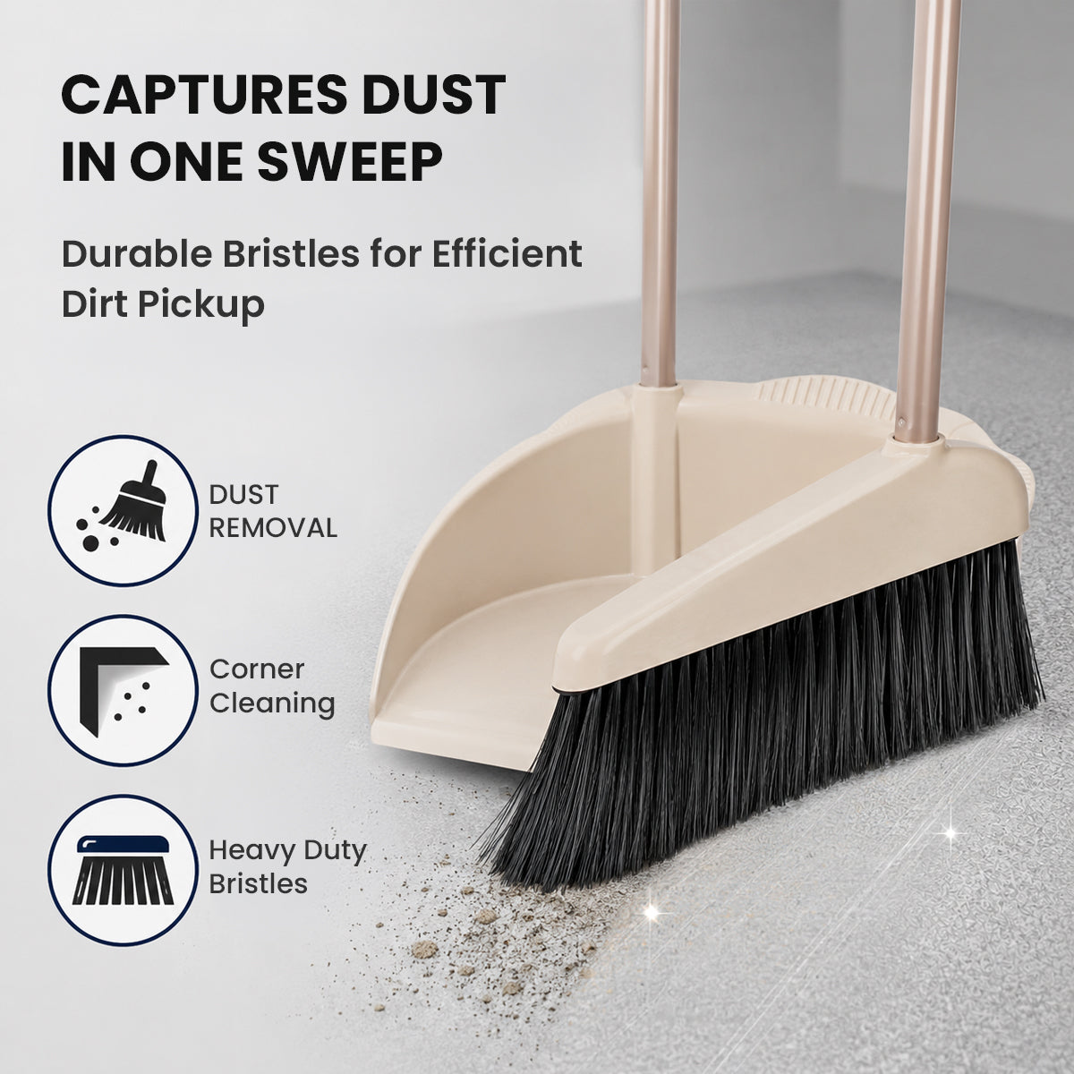 LONG HANDLE DUSTPAN WITH BRUSH