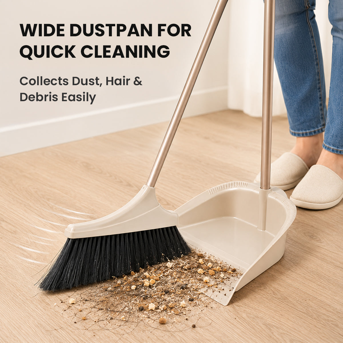 LONG HANDLE DUSTPAN WITH BRUSH