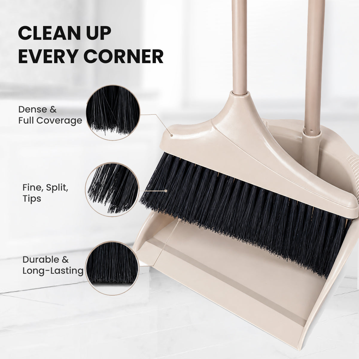LONG HANDLE DUSTPAN WITH BRUSH